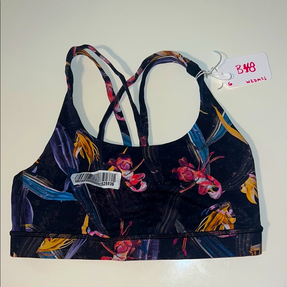 Lululemon Energy Bra *Medium Support, B–D Cups
Veiled Floral Black Multi, Size 6